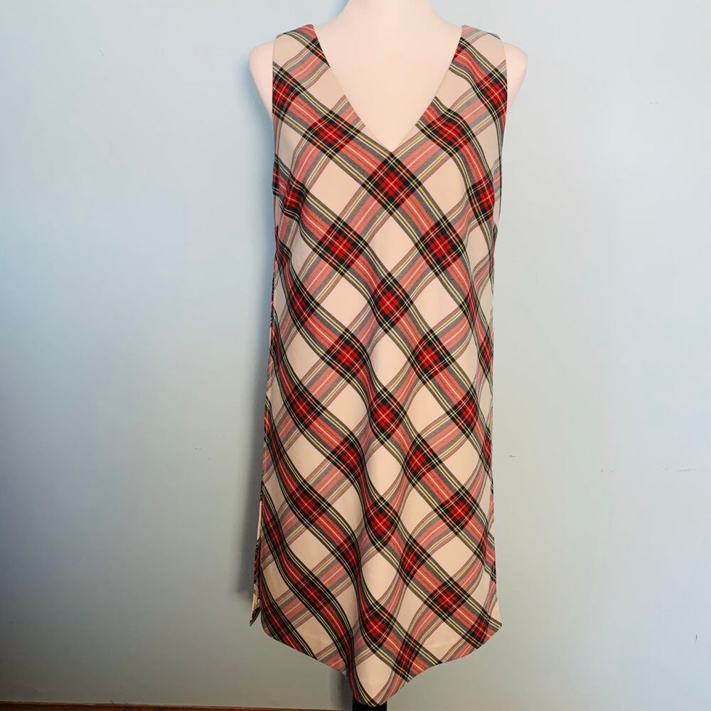 Trina Turk 'Brynne' Holiday Tartan Plaid Sleeveless Shift Dress Size 4 - Picture 9 of 11